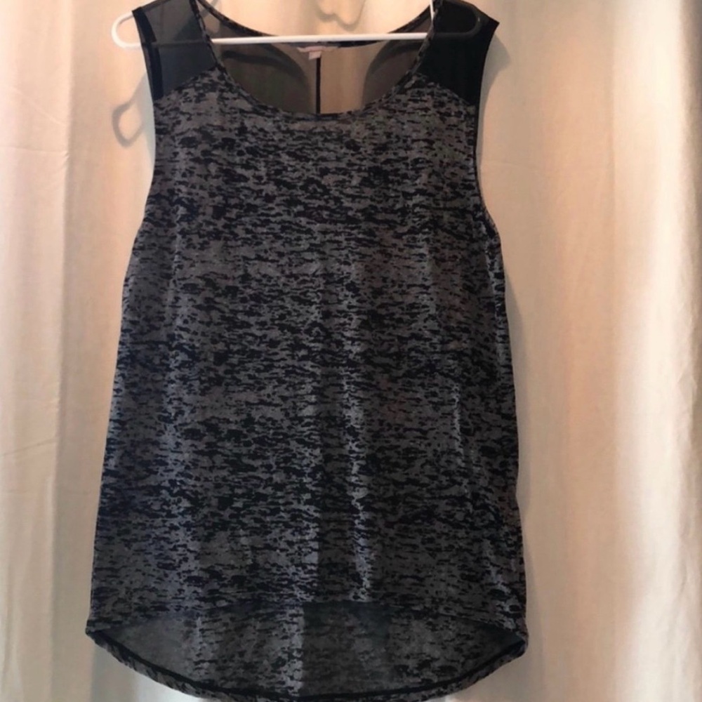 Rubbish Black and Gray Patterned Tank Top